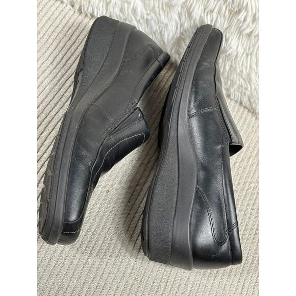 Ecco Shoes Womens Size 40 US 9 Black Leather Slip On Comfort Loafers Shock Point - Picture 6 of 7